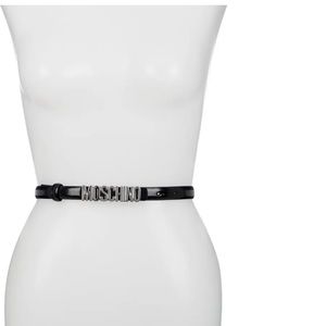 Moschino- Logo Skinny Leather Belt